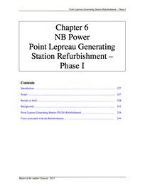 Énergie NB — Remise à neuf de la centrale de Point Lepreau – phase I (Point Lepreau Generating Station Refurbishment – Phase 1)