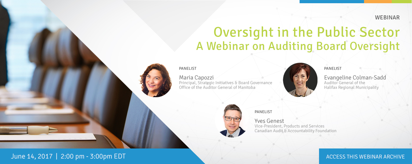 Oversight in the Public Sector – A Webinar on Auditing Board Oversight